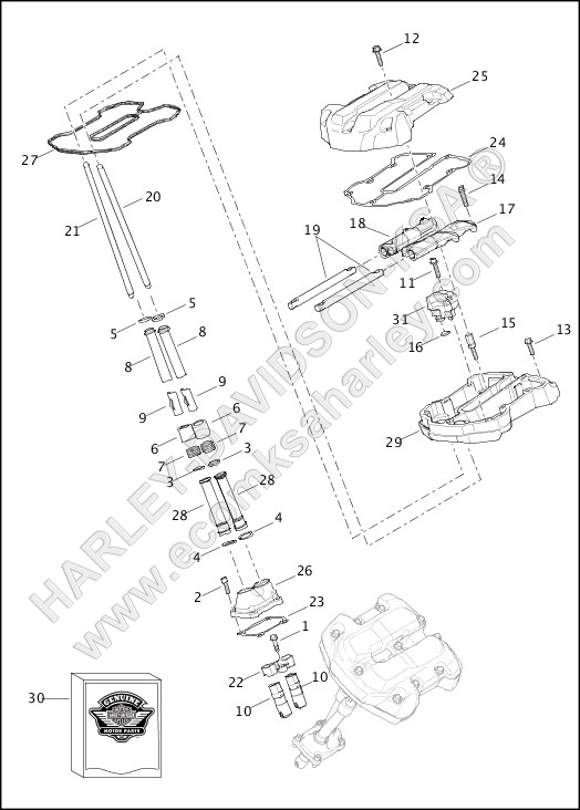 ROCKER ARM ASSEMBLY AND PUSHRODS